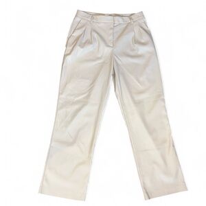 Elegant Cream Vegan Leather Pants!
